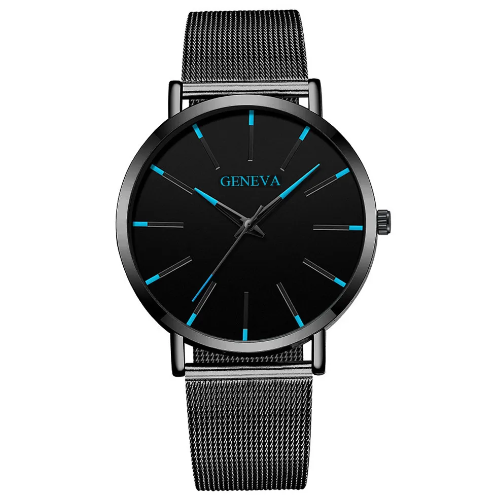 Save Big on Bulk Geneva Quartz Watches Womens Geneva Men's Quartz Watch, Casual Business Style, Round 41mm Alloy Case, Stainless Steel Band 26 In,