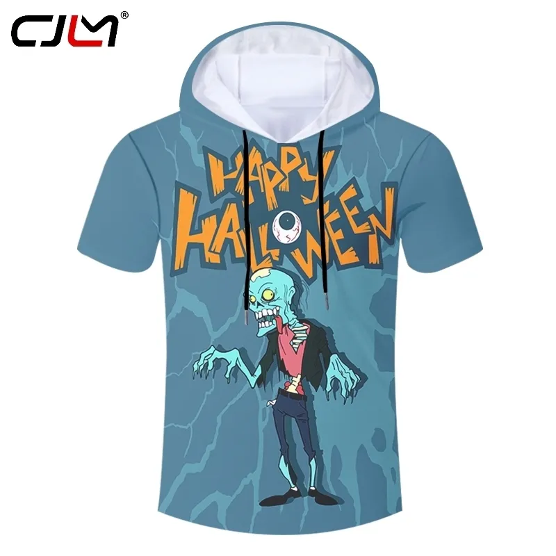 Moda Halloween Homem Zombie Camiseta Street Wear Vendendo Atacado Com Capuz Tshirt 6XL Mens 3D Impresso Roupas 220623