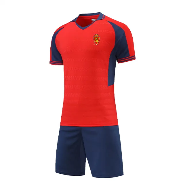 22-23 Real Zaragoza Men Tracksuits Barn och vuxna Summer Short Sleeve Athletic Wear Clothing Outdoor Leisure Sports Turndown Collar Shirt