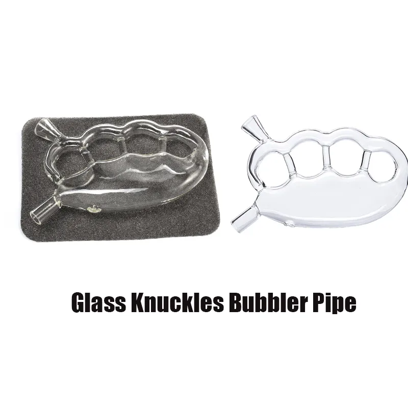 Glas Knuckles Bubbler Rör för hookahs Rökning Tillbehör Vattenglas Bongs DAB Oljeplattor med förpackning utan låda Vanlig förpackning WL08