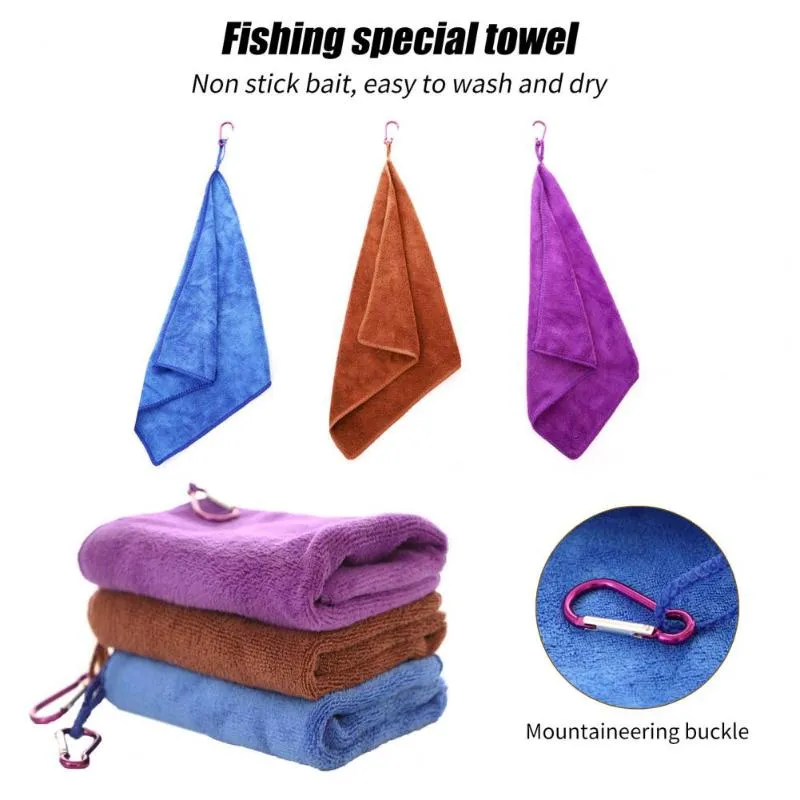 Fishing Accessories Anti Fade Great Hand Towel With Clip Fiber
