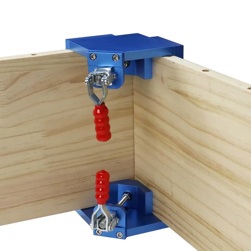 Professionellt handverktyg sätter snabb klämma 90 graders fixtur Rätt vinkelklämhörnens positionering av kvadrater träbearbetning trä montering växel sp