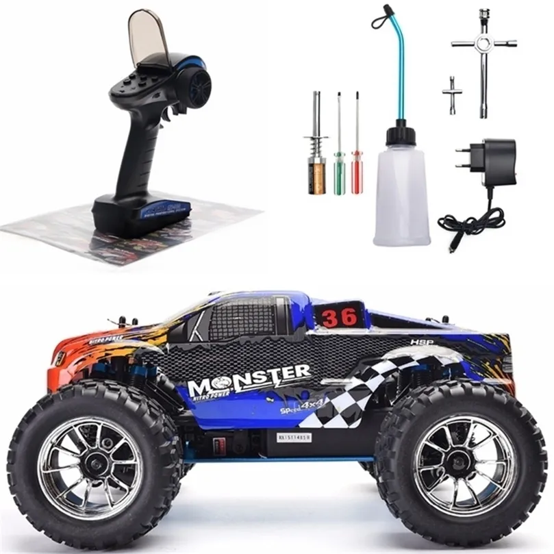 HSP RC Auto 1:10 Schaal Twee Speed Off Road Monster Truck Nitro Gas Power 4wd Afstandsbediening Auto Hoge snelheid Hobby Racing RC Voertuig 220509