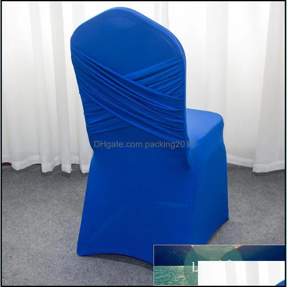 16 Colours Universal Wedding Chair Covers Two Cross Spandex Swag Back Cover Chair Luxury Party Decoration On Sale