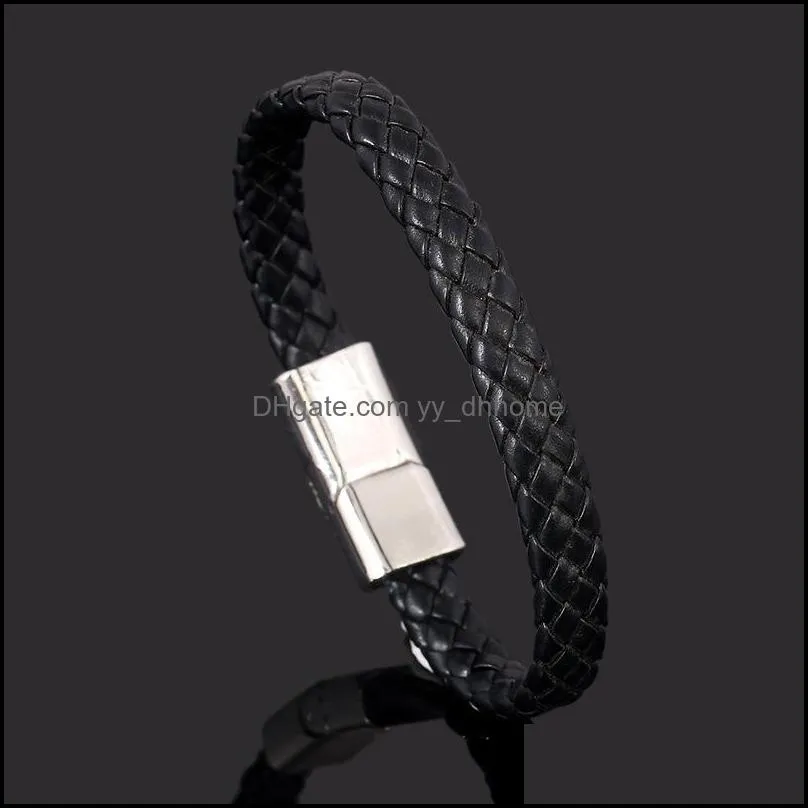 Tennis ARMNVNV Black Brown Braided Genuine Leather Bracelets For Men Women Bangle&Bracelet Fashion Jewelry1
