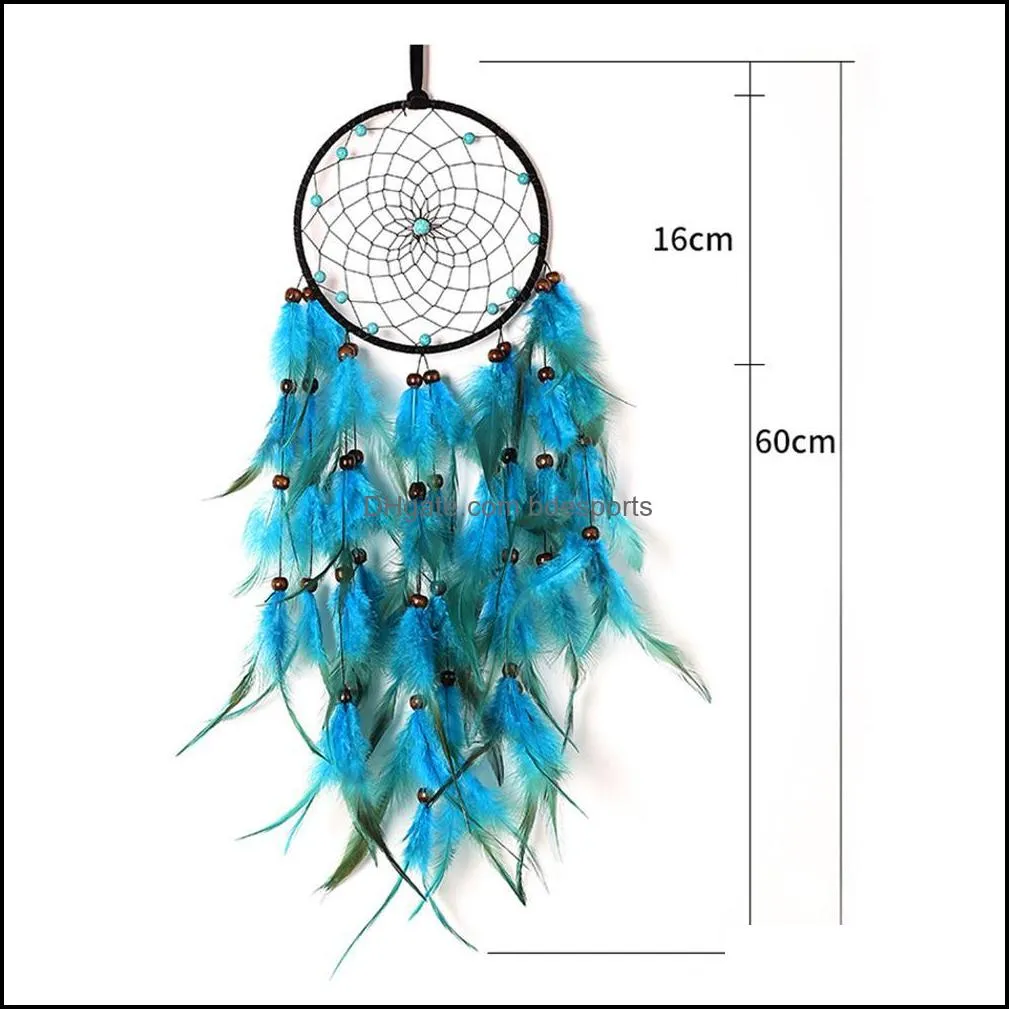 Light Blue Dreamcatcher Novelty Items Pendant Handmade Beautiful Dream Catcher Decoration Wall Hanging Decor Gift For Room Party Wedding