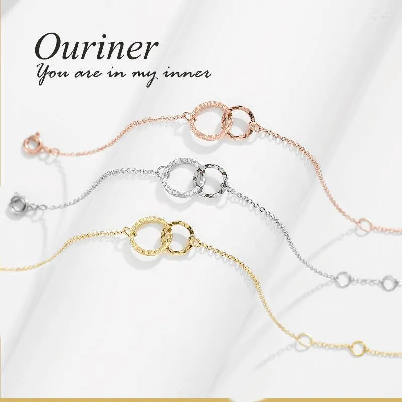 Link Chain Ouriner Simple 316L rostfritt stålarmband för kvinnors kontor tunna mode vänskap armband smycken fawn22