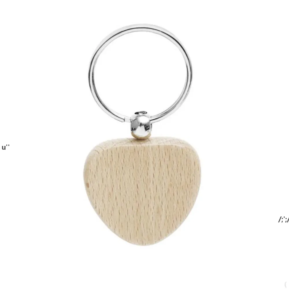 Porte-clés en bois de hêtre Party Favors Blank personnalisé personnalisé Tag nom ID pendentif porte-clés boucle cadeau d'anniversaire créatif BBE13483