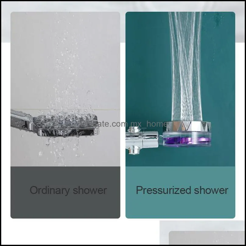 Pressurized Bathroom Shower Multicolor High Pressure Propeller Fan Showers Nozzle Hotel Household Goods WH0044