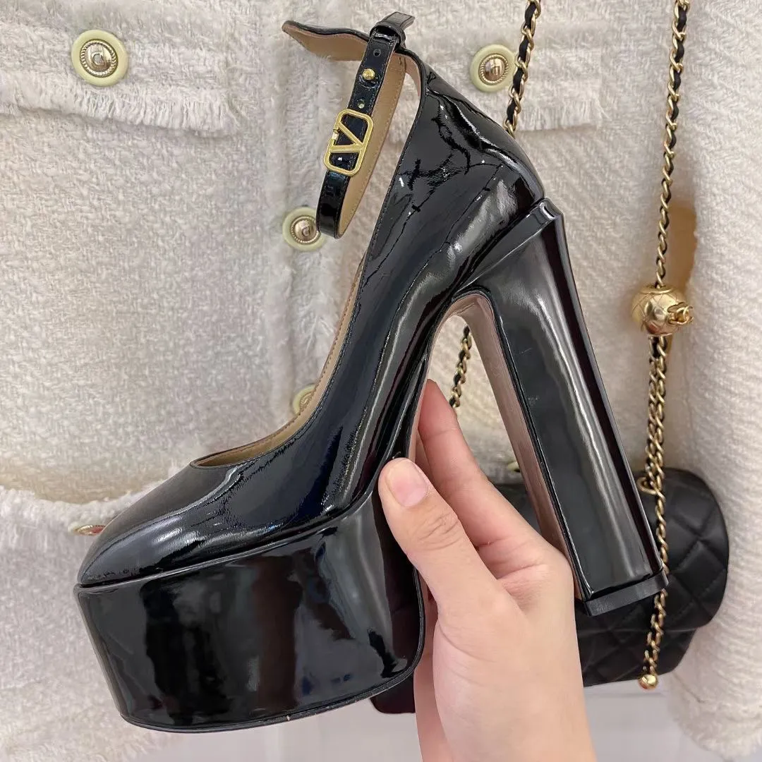 Tan Go Platform Pumps Shoes Nude Patent Leather High Heeled Ankle