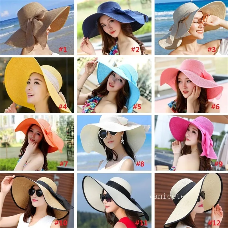 Foldable Lady Beach Straw Hats Sun Hat Ladies Wide... From  display picture 2