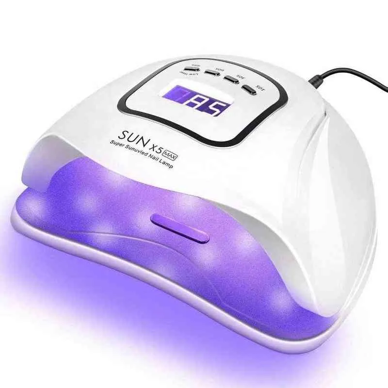 NXY SUNX5 MAX LED LED LED LED UV para curar todo o esmalte de gel com ferramentas de manicure de sensor de movimento 90 com 45 LEDs 220624