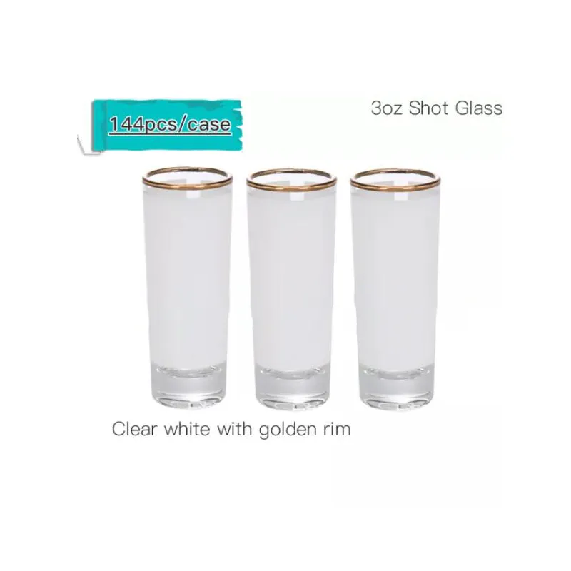 US Warehouse 1.5oz 3oz Sublimation Shot Glasses Tumbler White Patch Golden  Rim Wholesale Wine Tumblers Heat Transfer Printing Frosted Cup Blank  Sublimation Tumbler From Hc_network, $144.73