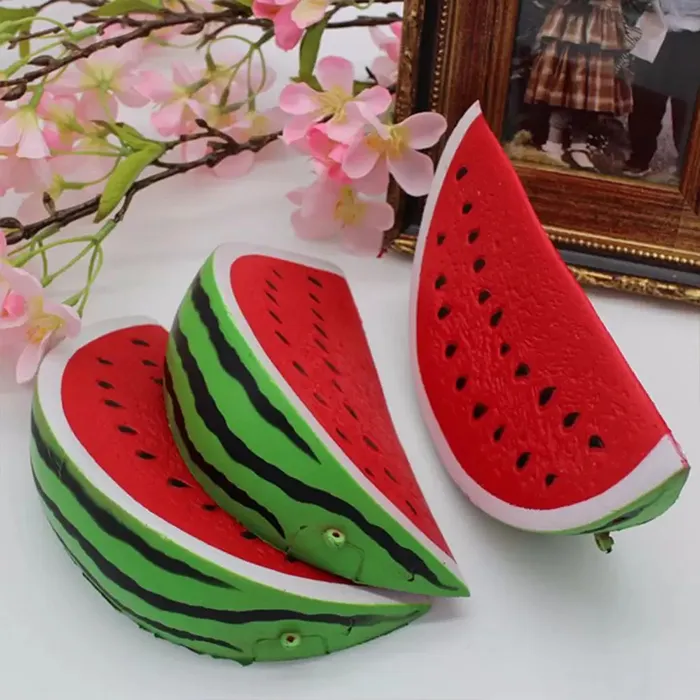 Kawaii Watermelon Squishy monkey toy 14.5cm Jumbo Decoration Super Slow Rising Soft Stretch Scented Bread Cake Fruit Fun Kids monkey toy Gift