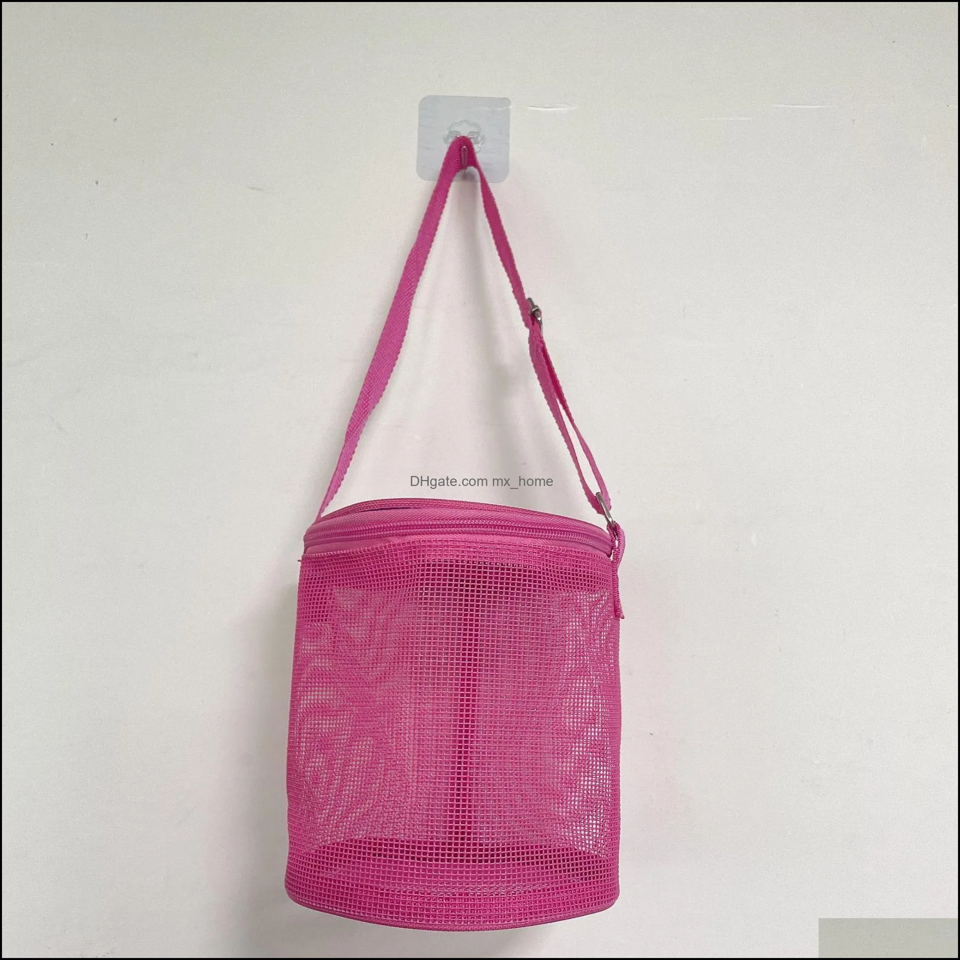 new children`s mesh shell storage bag beach three-dimensional round sand bucket toy finishing collection bag basket