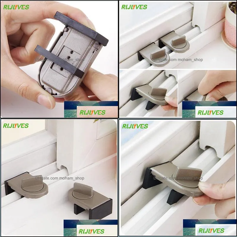 1Pc Move Window Child Safety Lock Sliding Windows Lock Kids Cabinet Locks Sliding Door Stopper Security Sliding Sash Stopper