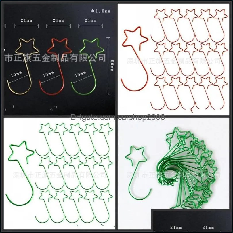 Star Hooks Green Red Four Colors 50mm Kitchen Party Supplies Decorate Hook Home 20 Pcs One Bag High Quality 3 45zq M2