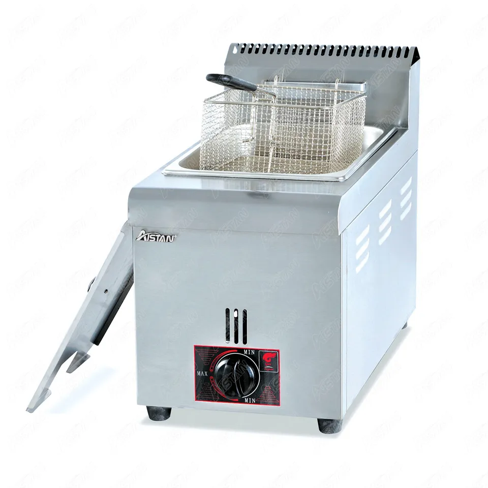 GF71/GF72 Commerical Gas lgp Deep Fryer for Potato Chips Chicken fried Oil fryer with 1 or 2 tanks Stainless Steel