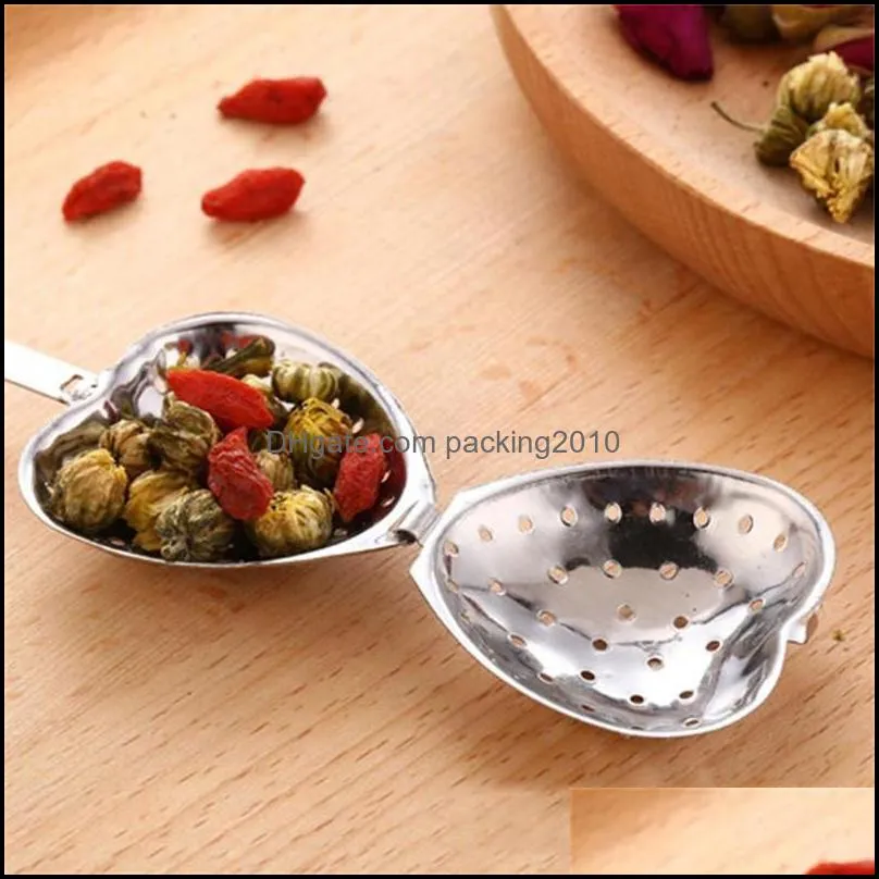 Heart Tea Infuser Heart-Shaped Stainless Herbal Tea Infuser Spoon Filter Tea strainer spoon KKB5106