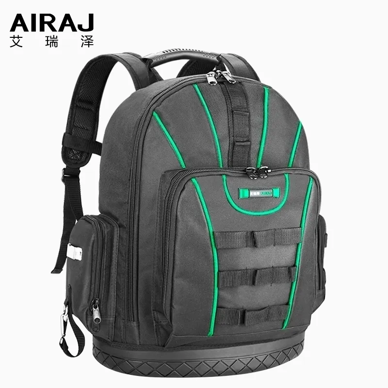 AIRAJ Tool Sac à dos Sac étanche Sac à dos de rangement en caoutchouc avec plusieurs poches adaptées au sac d'électricien Y200324