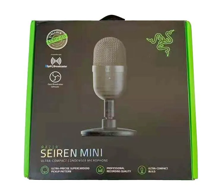 Nowy Razer Seiren Mini USB Mikrofon Kondensacyjny Ultra-Compact Streaming Desk Mic Mic Mice DHL FedEx