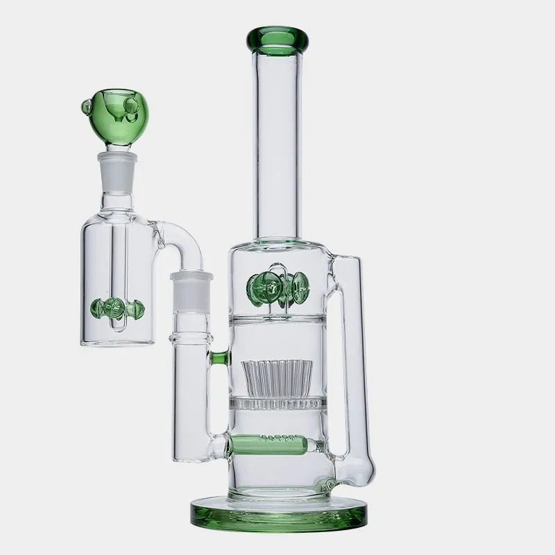 Inline-Perc-Wasserpfeifen, Pilz-Kreuz-Perkolator-Wasserpfeifen mit Aschefänger, dicke 5-mm-Glasbongs, Sprinkler, einzigartiges Logo, Öl-Dab-Rigs, 18-mm-Innengewinde mit Schüssel