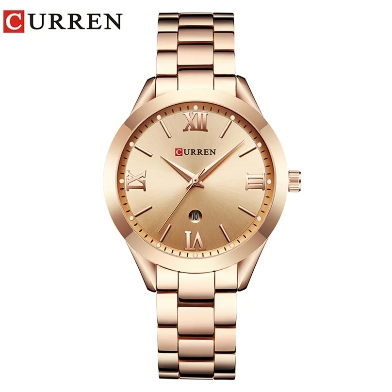 Curren Gold Watch Women Watches Ladies 9007 Steel Womens Armband Female Clock Relogio Feminino Montre Femme 220618