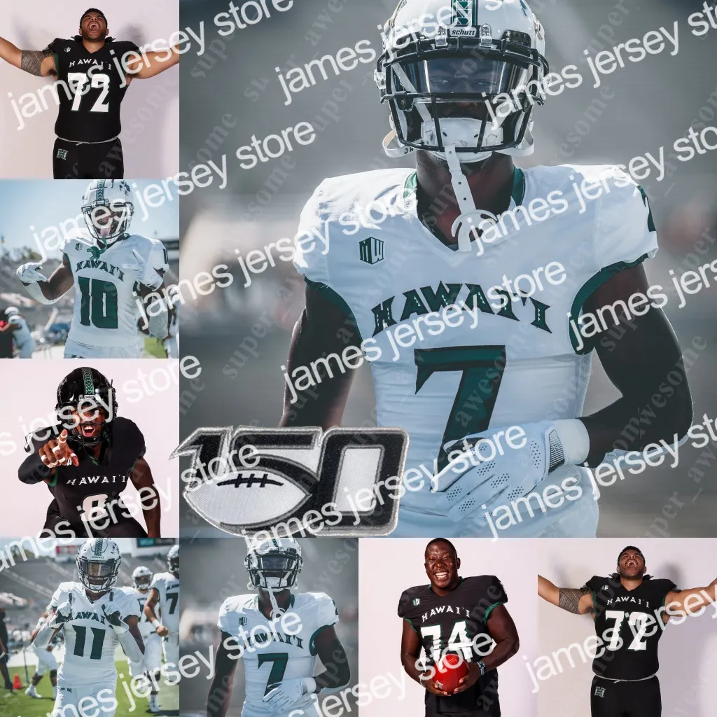 2022 NCAA Hawaii لكرة القدم Jersey Dedrick Parson Aaron Cephus Justus Tavai Khoury Bethley Nick Mardner James Phillips Scott Tru Edwards Caleb