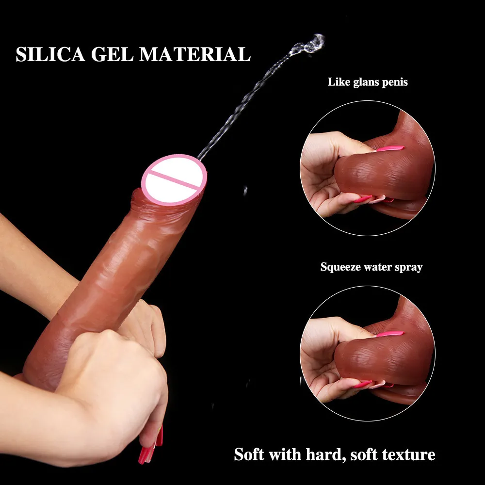 Dildo realista macio ejaculating pulverizao gua pau suco copo dildos para mulher strapon esguicho vibrador brinquedo sexyo dorosły kosmetyki