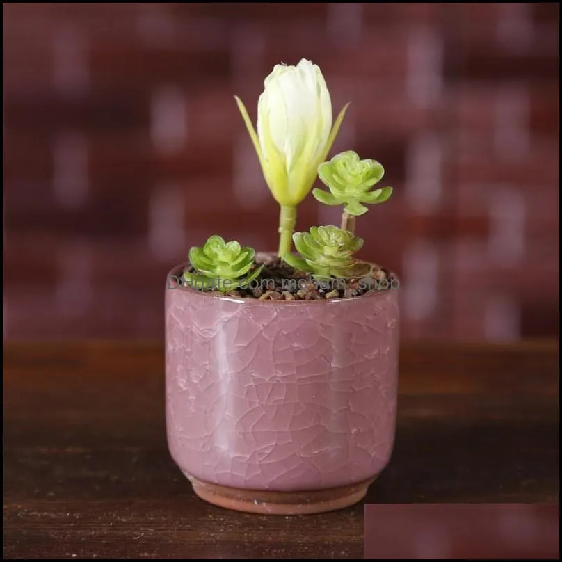 Ice Crack Flower Pots Succulent Garden Plants Pot Mini Thumb Desk Office Flowerpots Ceramic High Quality 3  BVkk