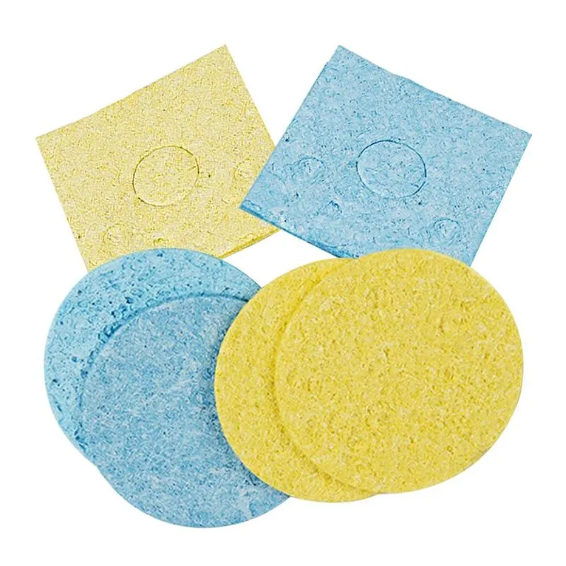 Professional Hand Tool Sets 5/10Pcs Cleaning Sponge Cleaner Yellow Blue High Temperature Enduring Pads For Electric Welding Soldering IronPr