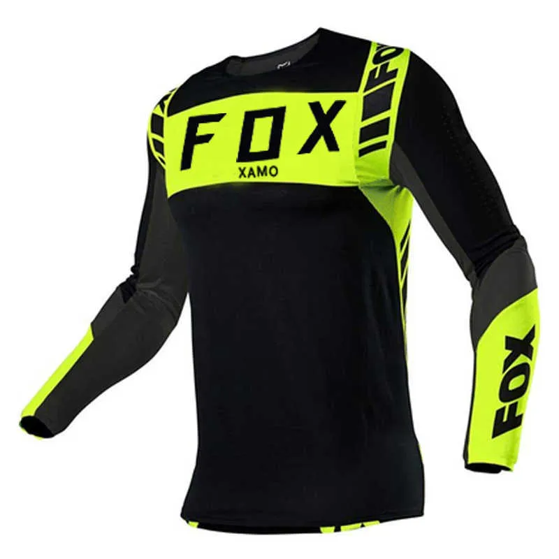 FOX XAMO Bike MTB Cycling T Shirt Mountain Downhill Bike Långärmning Racing Suit DH MTB Off-road Motorcykeltröja med grossist Anpassat namnnummer