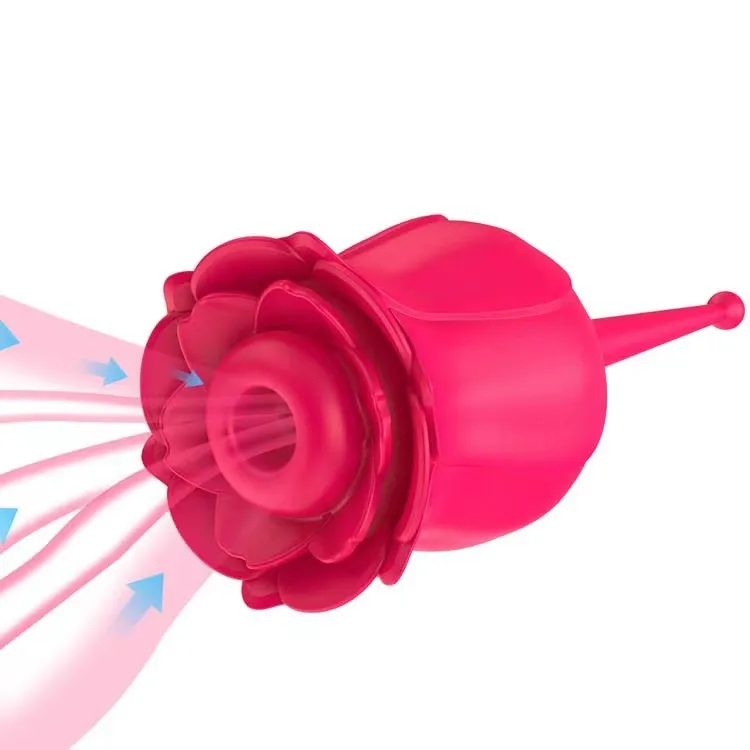 Rosenvibrator für Vagina und Brustwarze stimuliert vibrierendes G-Punkt-Sexspielzeug, das die Klitoris für Frauen saugt