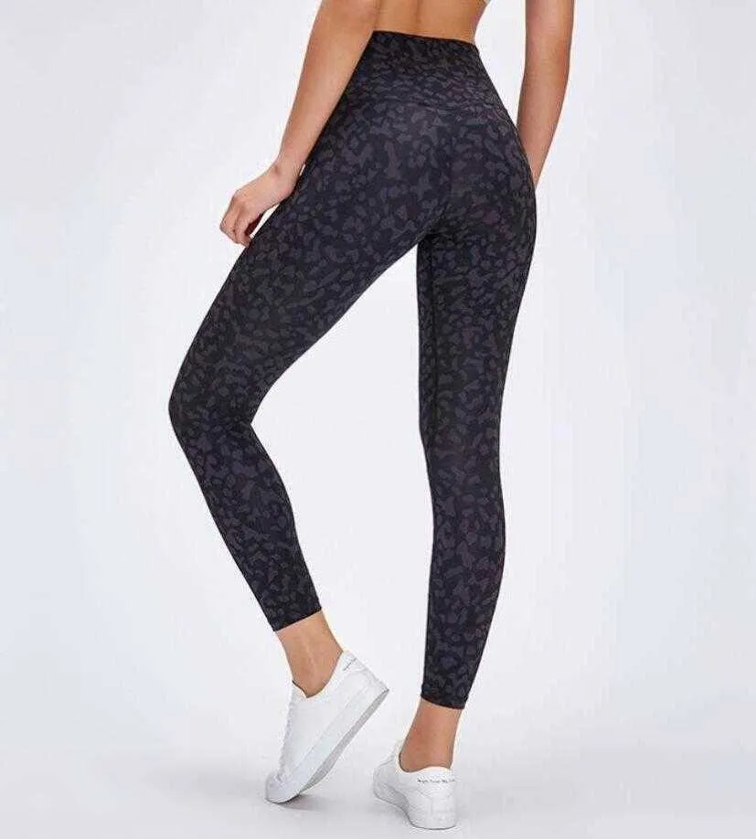 L 32 Yoga Tayt Spor Giyim Kadın Baskı Batik Koşu Fitness Spor Hizala Pantolon Yüksek Bel Rahat Egzersiz Tayt Kapriler Leggins Pantolon