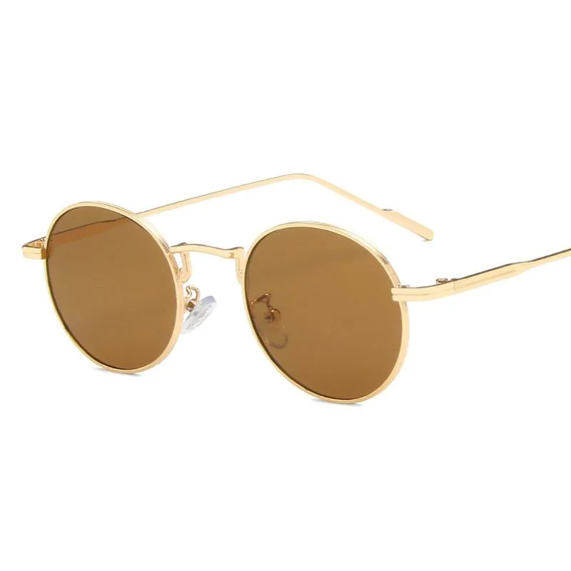 Lunettes de soleil tendance grand cadre en métal Steampunk Vintage femmes/hommes lunettes de soleil rondes classique gothique conduite lunettes Oculos De SolSunglasses