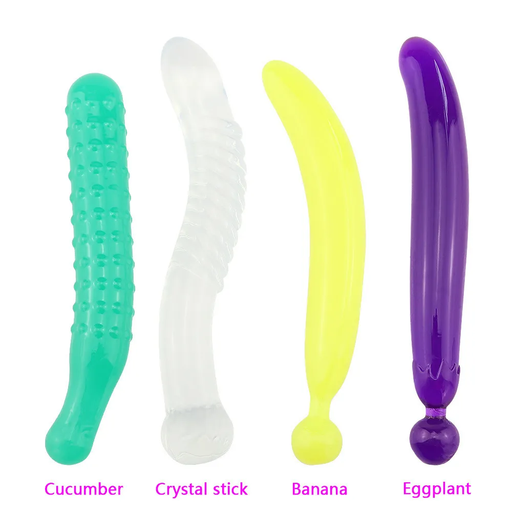 4 types fruits Vegetable Masturbation Stick Dildo Penis réaliste Toys sexy pour femme adultes flirter stimulater vagin anal beaut-beket