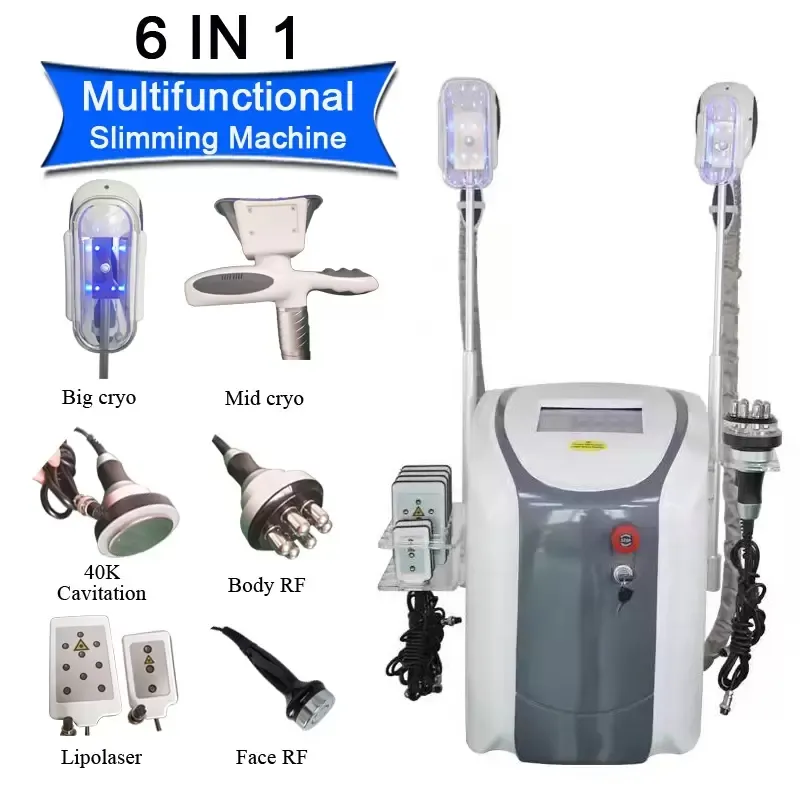 3 cryo Handles slimming fat freezing Vacuum Radio Frequency Cryotherapy Cryolipolisis Machine RF Cavitation Slim equipment salon using for whole body and face