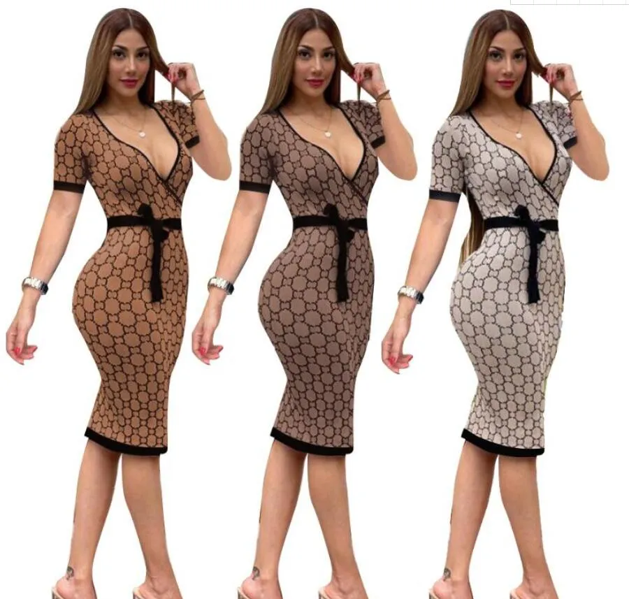 Women s Sexy V Neck Short Sleeve A Line Mini Dress Letter Printed Spandex Casual Party Dress Ankle Length 2024 New Arrival