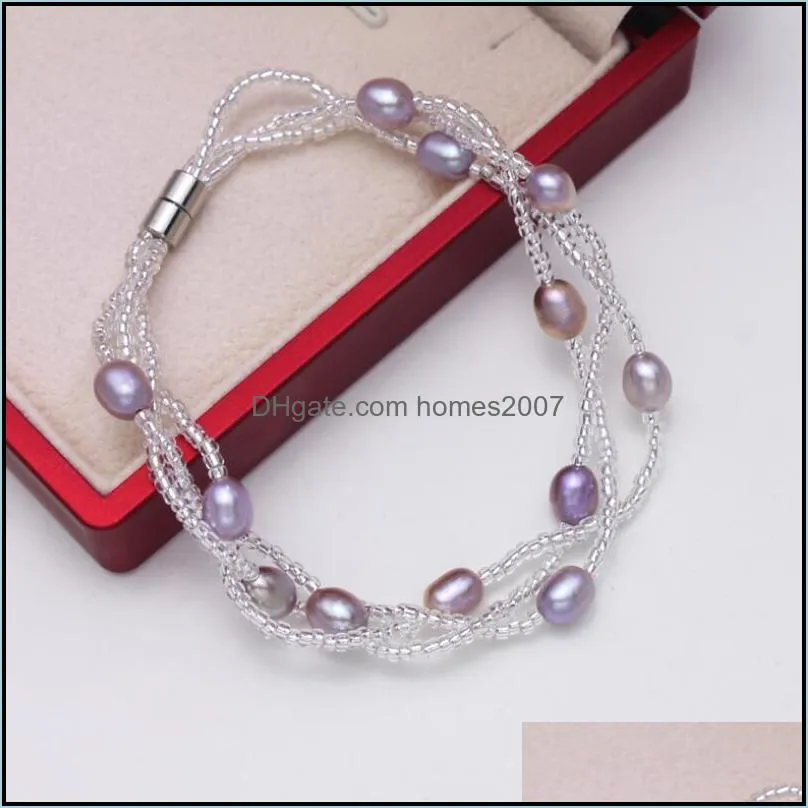 Freshwater Pearl Bracelet Fashion Pearl Handstring Jewelry Gifts Multilayer Bracelet Factory Direct Sales 4 colors free shipping