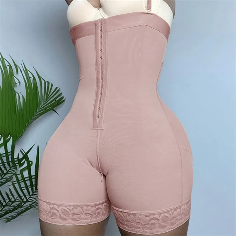 Hochkomprimierter Damen-Shapewear-Body mit Spitze, Fajas Colombianas, Po-Lift-Höschen, Kontrollgürtel, Skims Kim Kardashian 220318