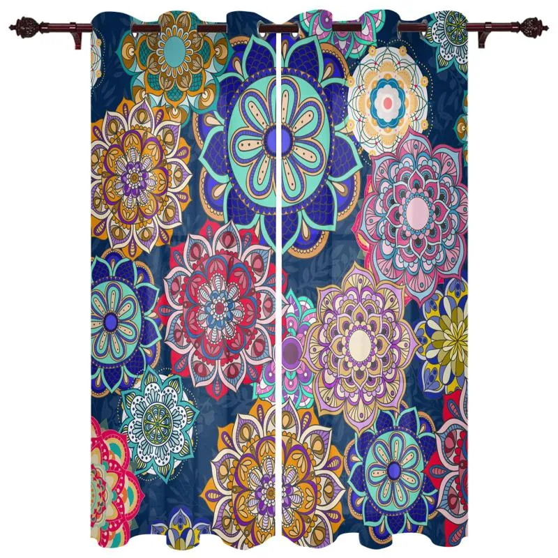 Curtain & Drapes Bohemian Style Retro Mandala Pattern Modern Window Curtains Living Room Bathroom Kitchen Household ProductsCurtain