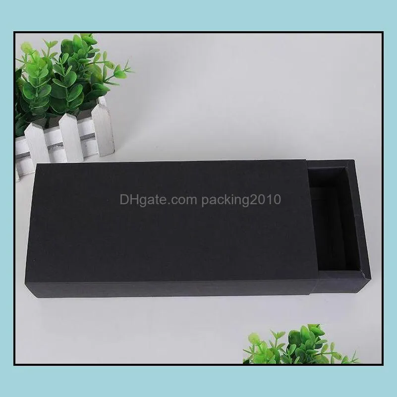 Eco Friendly Kraft Paper Cardboard Drawer Box Socks Underwear Gift Packaging Boxes 22.5*9.5*4.5CM