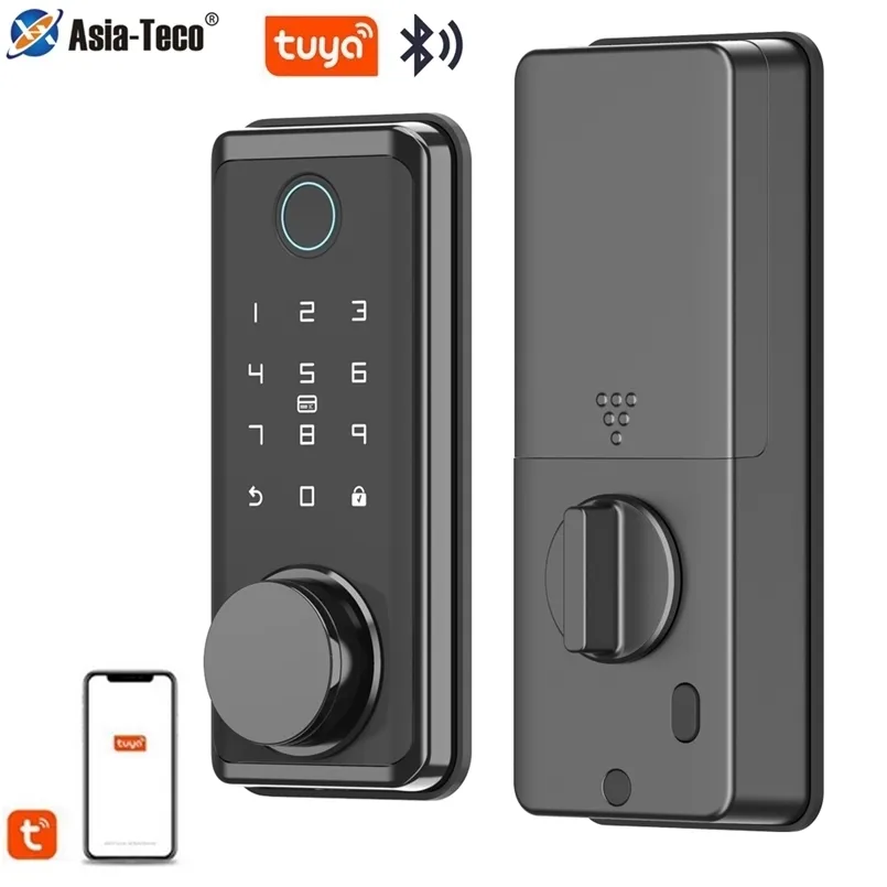 Tuya Bluetooth Mobile Unlock Fingerprint Magnetic Temporary Password Smart Door Lock Keyless Entry 220704