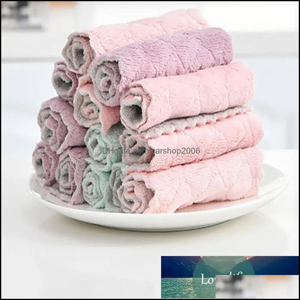 Microfiber kitchen towel absorbent dish cloth non-stick oil wash kitchen rag household tableware cleaning wipe tool