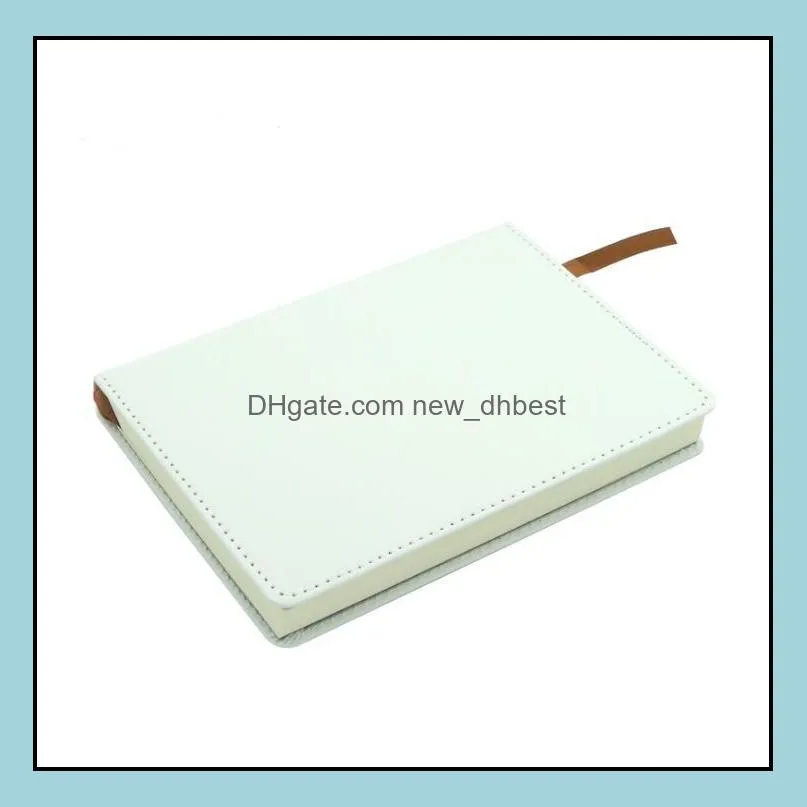 Notepads A6 Sublimation Journals with Double Sided Tape Thermal Transfer Notebook DIY White Blanks Faux Leather Journal SN2156