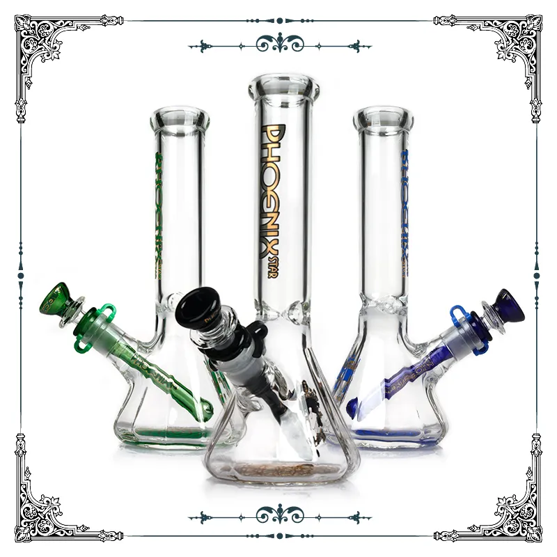 Phoenix Star Glass Square Base Glass Water Bong Heavy Heady Water Rury Z Łapacz Ice Bongs 10 cali Phoenix Bong Darmowa wysyłka