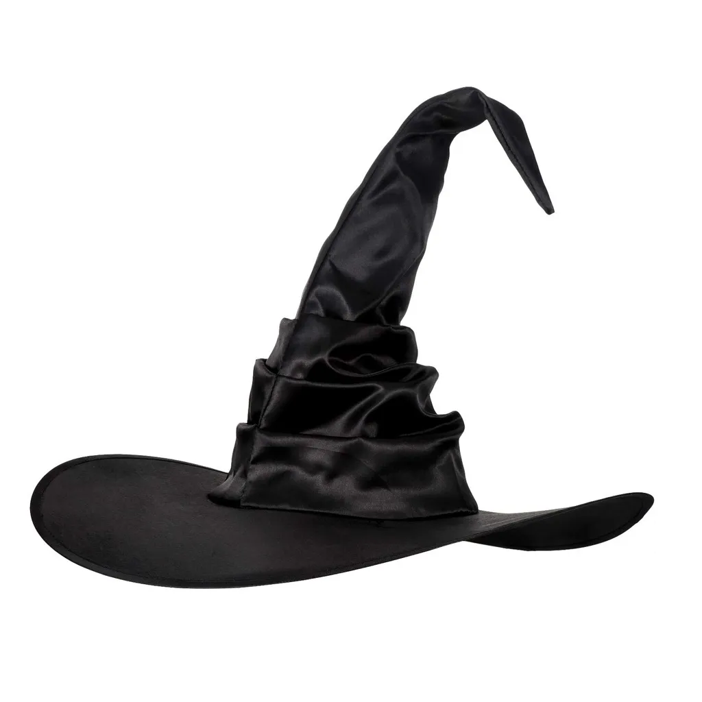 Fashion Classics Halloween skrynklig häxhattfest Witch Hat Black Oxford Tyg Witch Hat Makeup Props