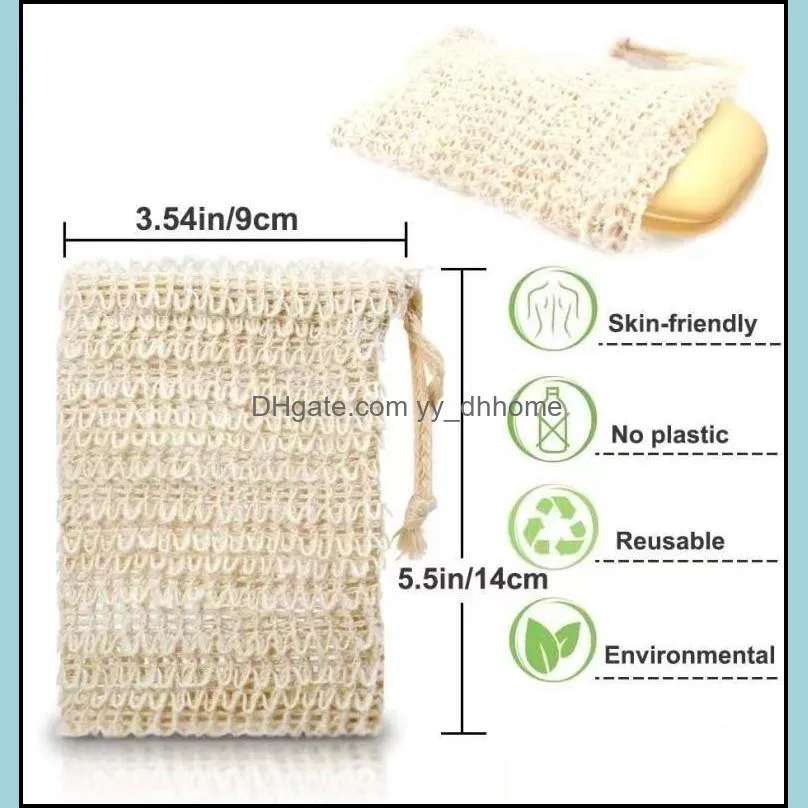 Soap Bag for Shower Scraps & Save Soaps sponges mesh Pouch Massage Natural Fiber Foam Net bags