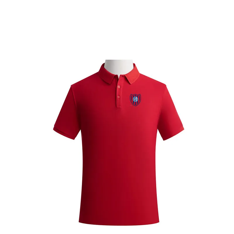 San Lorenzo de Almagro Polos homme et femme chemise haut de gamme coton peigné double perle couleur unie T-shirt ventilateur décontracté