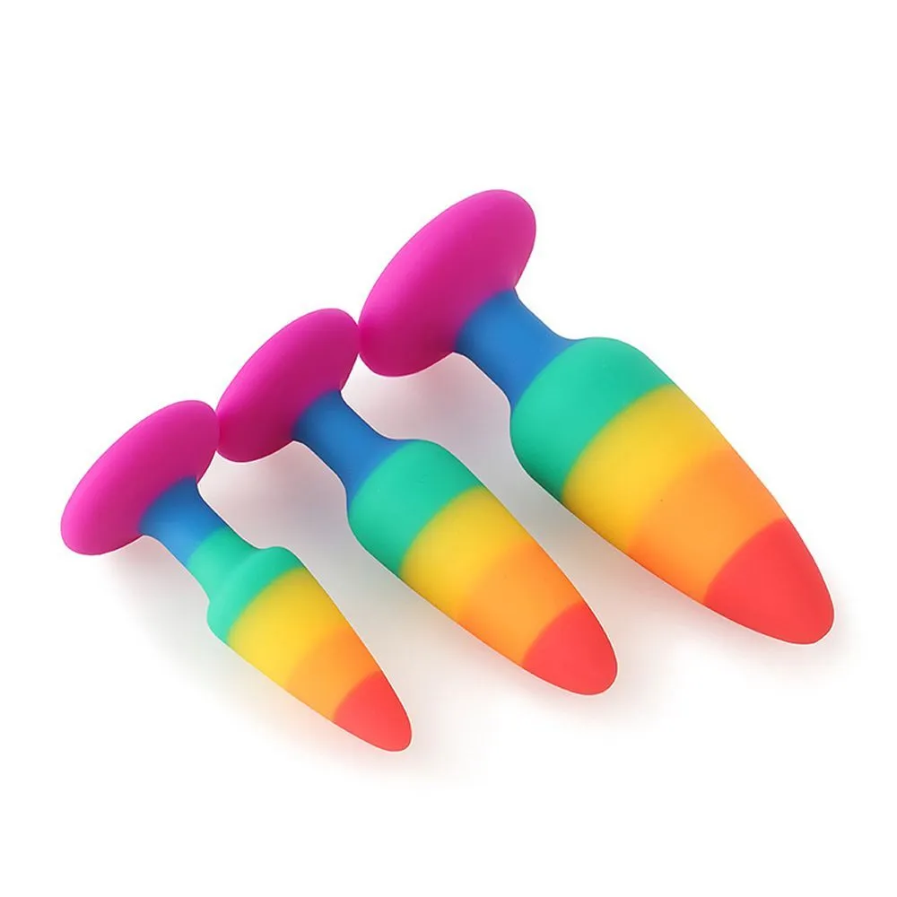 3 pz/set Plug anale in silicone multicolore Butt giocattoli sexy per adulti per donne uomini Gay e Shop